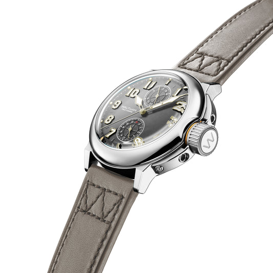 Field & Marine Dual Time Matt Military Green Dial Taupe Strap