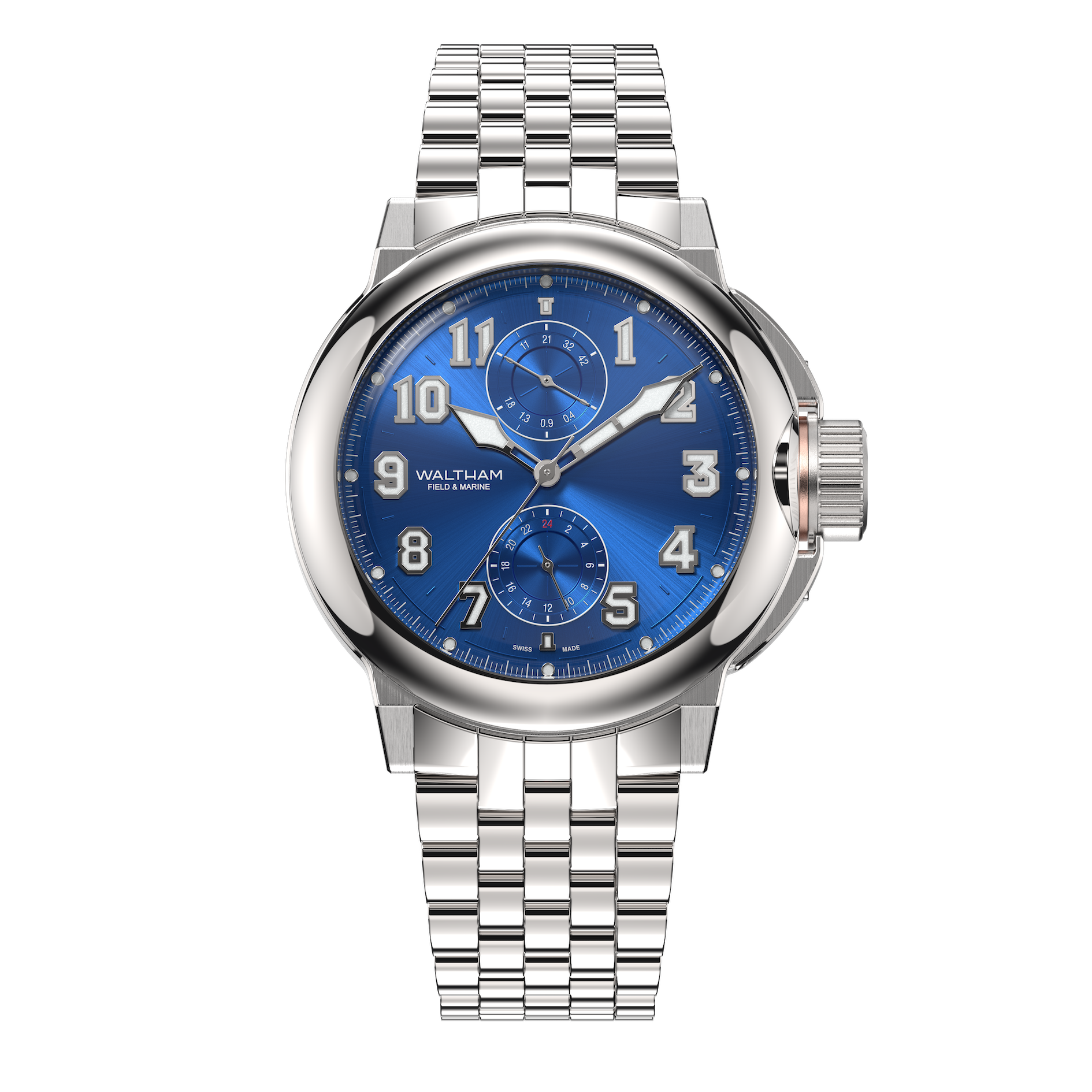 2025 Field & Marine Dual Time Navy Blue on Bracelet - Preorder